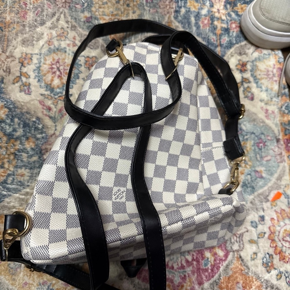 Designer Checkered Backpack - Picture 3 of 3